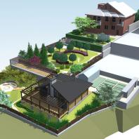 Проект благоустройства загородной усадьбы с банным комплексом. Архитектор: Сергей Косинов